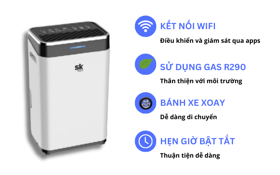 Các chức năng thông minh của máy hút ẩm Sumikura Các chức năng thông minh của máy hút ẩm Sumikura