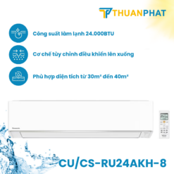 Điều hoà Panasonic 1 chiều Inverter 24.000BTU CU/CS-RU24AKH-8
