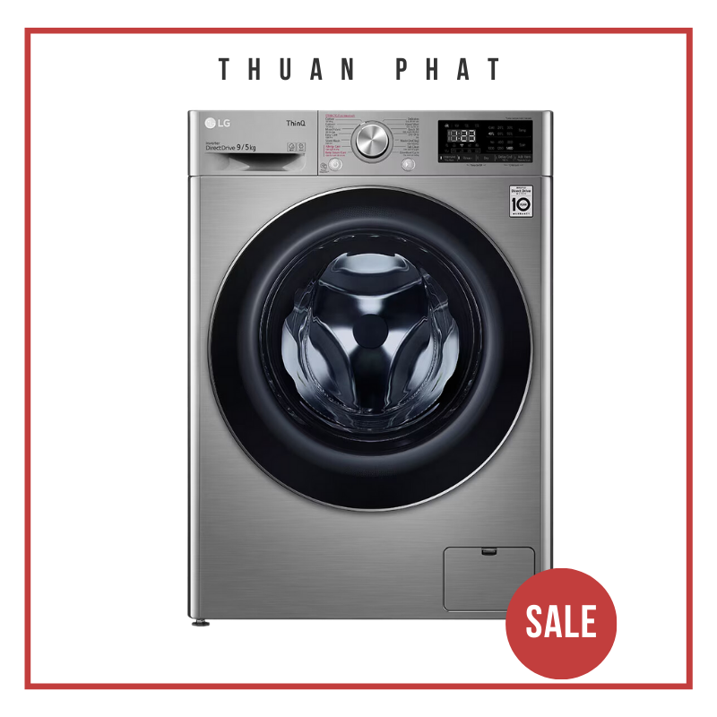 Máy giặt cửa ngang LG màu xám 9kg FV1409G4V